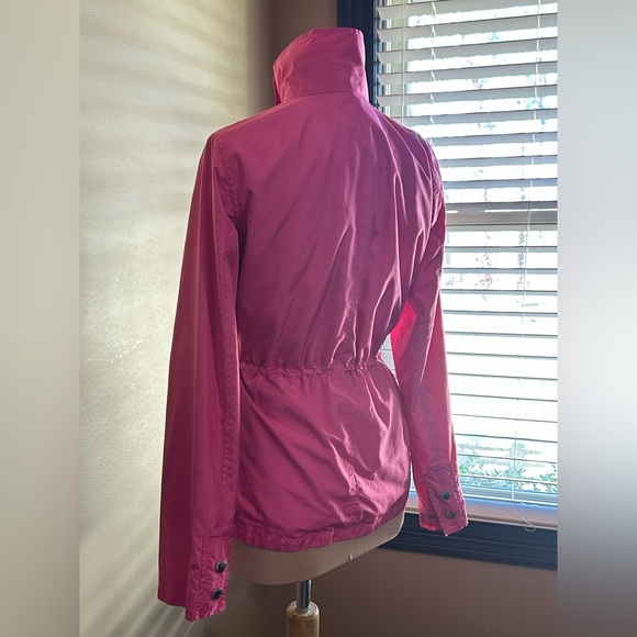 Petite Ralph Lauren Bright Pink Silver Hardware Utility Rain Jacket - Picture 6 of 9